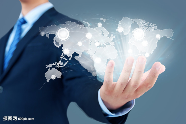 商人手掌上的商務網絡科技